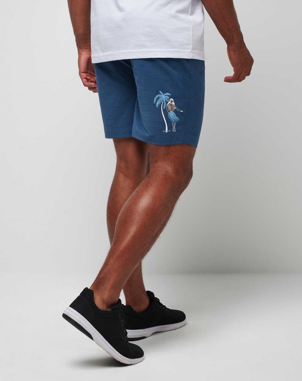 Travis Mathew Tech Chino Short 8in Dark Teal Tiki | XLEISDG-46