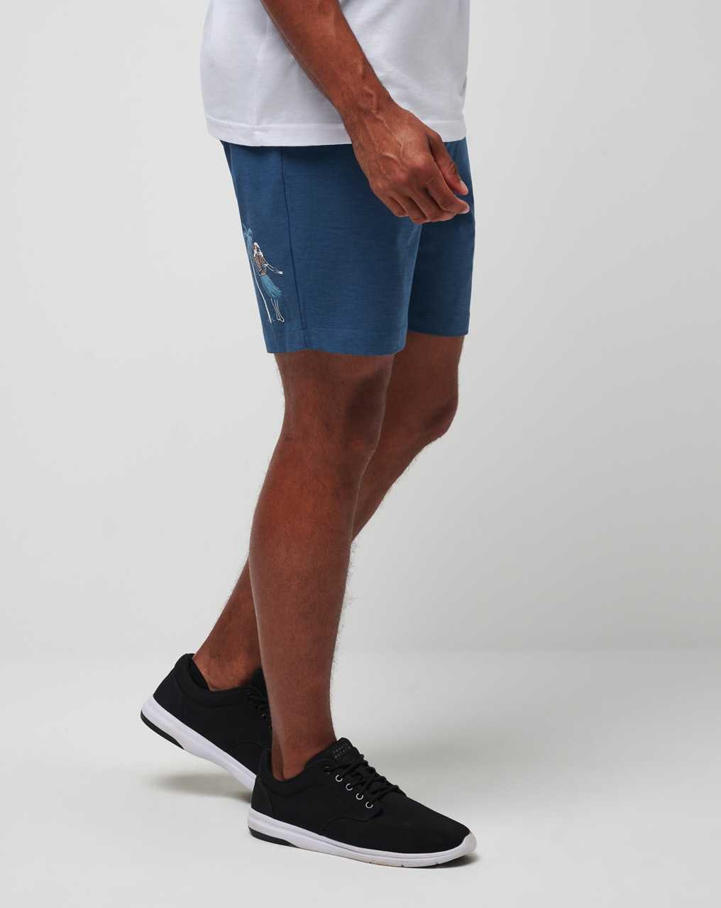 Travis Mathew Tech Chino Short 8in Dark Teal Tiki | XLEISDG-46