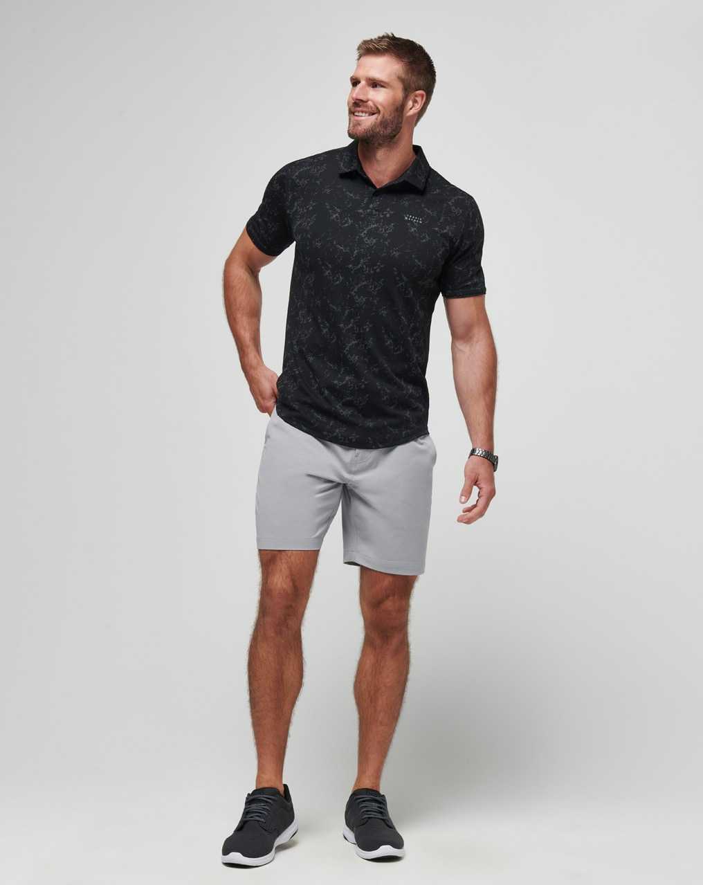 Travis Mathew Tech Chino Short 8in Heather Sleet | YUKNFMT-48