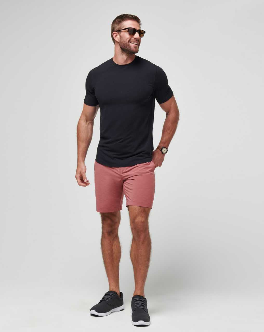 Travis Mathew Tech Chino Short 8in Heather Roan Rouge | WLHKPCE-13