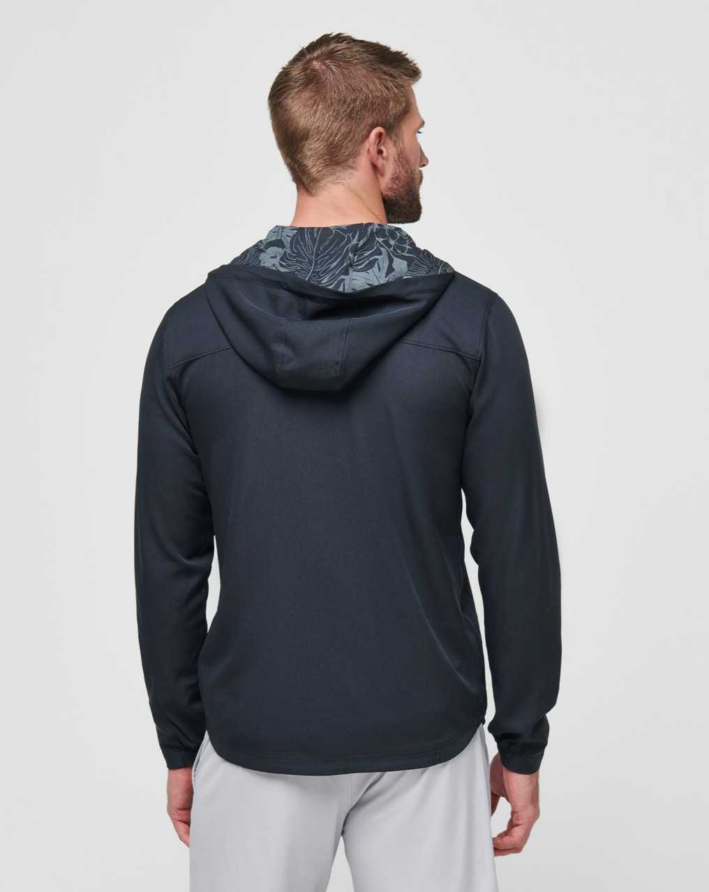 Travis Mathew Tech Hoodie Quarter Zip Black Floral | JESQPDI-40