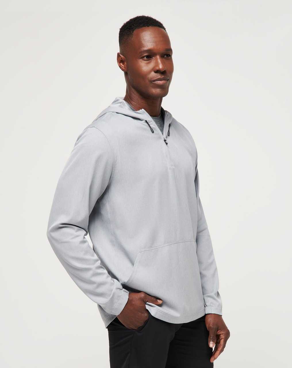 Travis Mathew Tech Hoodie Quarter Zip Heather Sleet Floral | WADMOXB-37