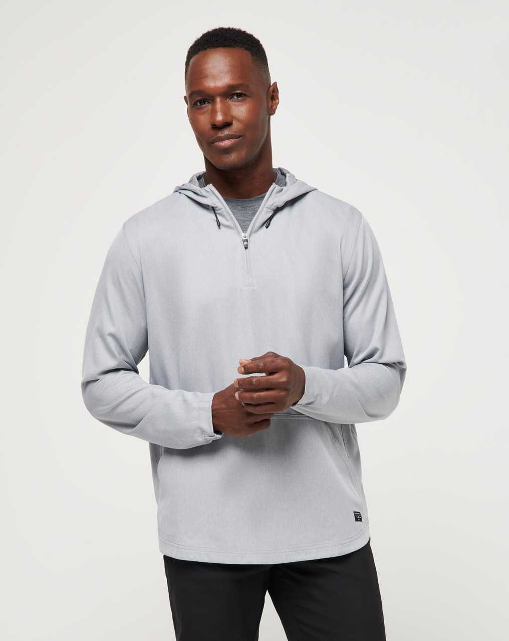 Travis Mathew Tech Hoodie Quarter Zip Heather Sleet Floral | WADMOXB-37