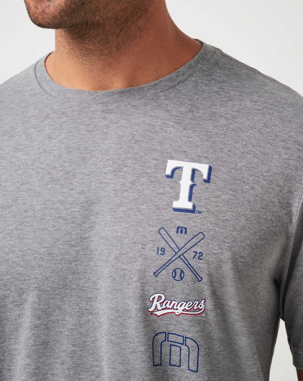 Travis Mathew Texas Rangers Sunset Slam Tee Heather Grey | KWPJSXD-82