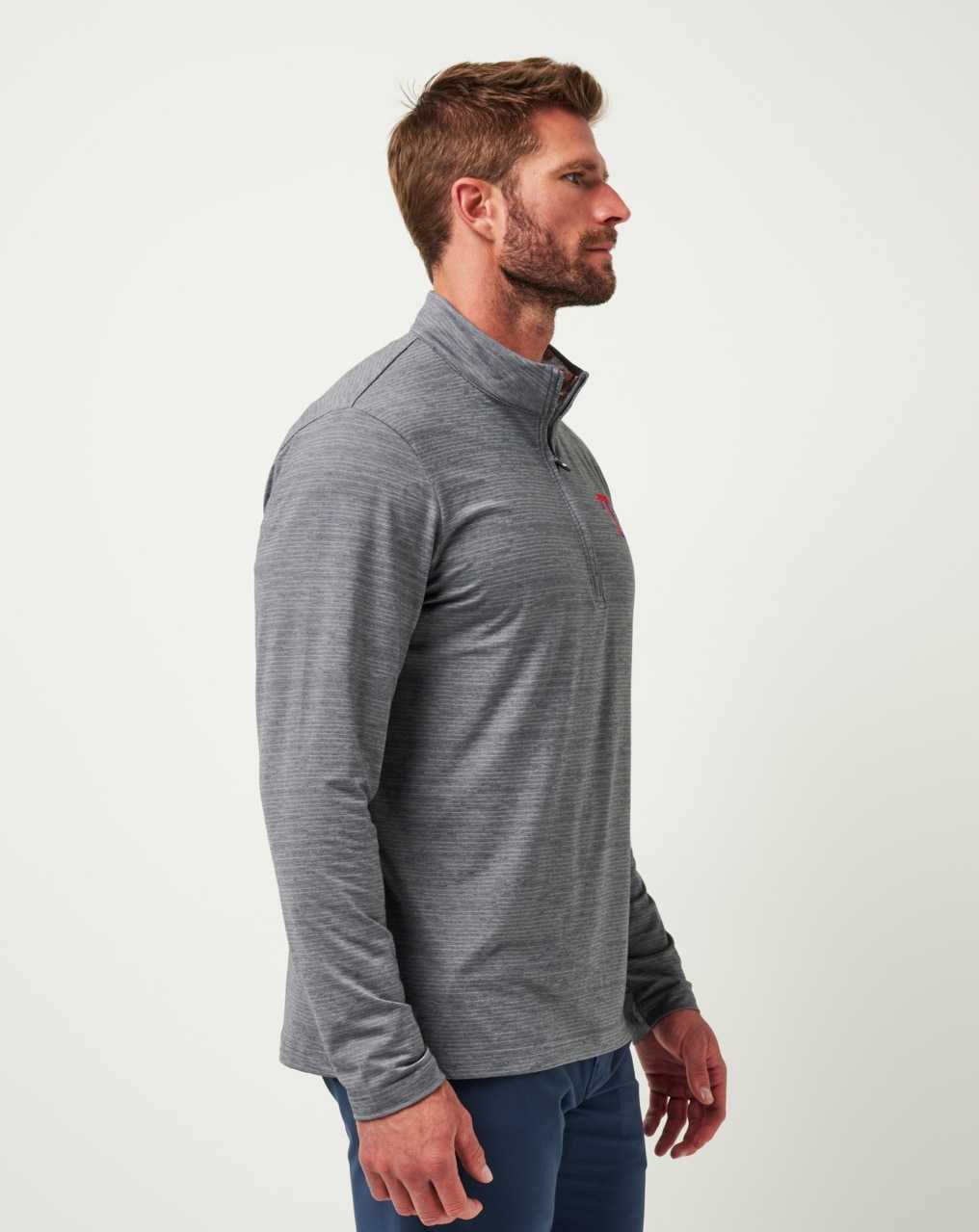 Travis Mathew Texas Rangers The Heater Quarter Zip Sleet/Quiet Shade | GBAZDNC-19