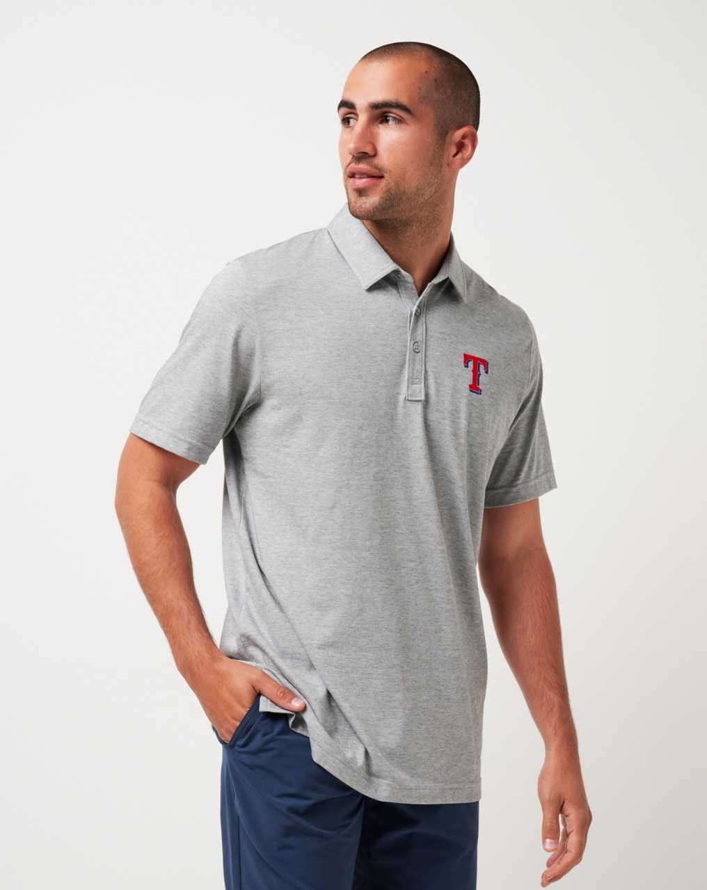 Travis Mathew Texas Rangers The Zinna Polo Heather Grey | SVYFLGP-93