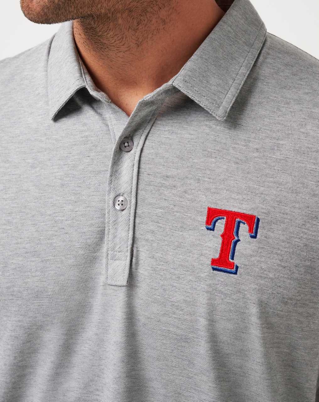 Travis Mathew Texas Rangers The Zinna Polo Heather Grey | SVYFLGP-93