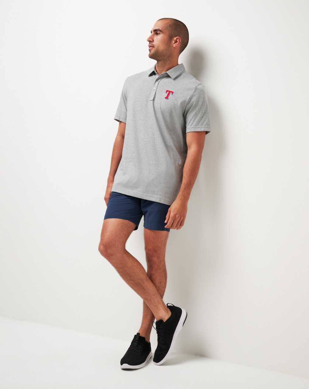 Travis Mathew Texas Rangers The Zinna Polo Heather Grey | SVYFLGP-93