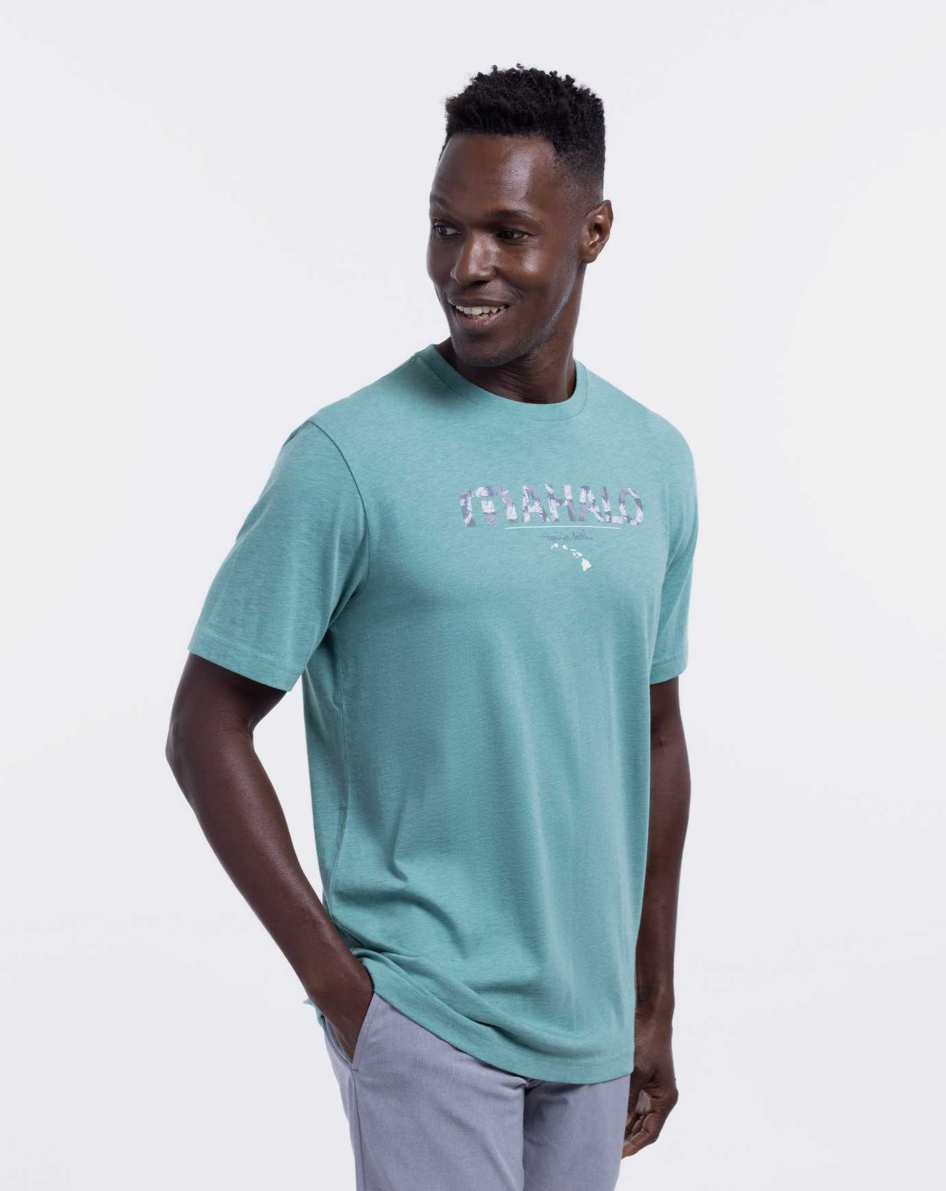 Travis Mathew The Big Isle 2.0 Tee Heather Green | RQTIYVZ-53