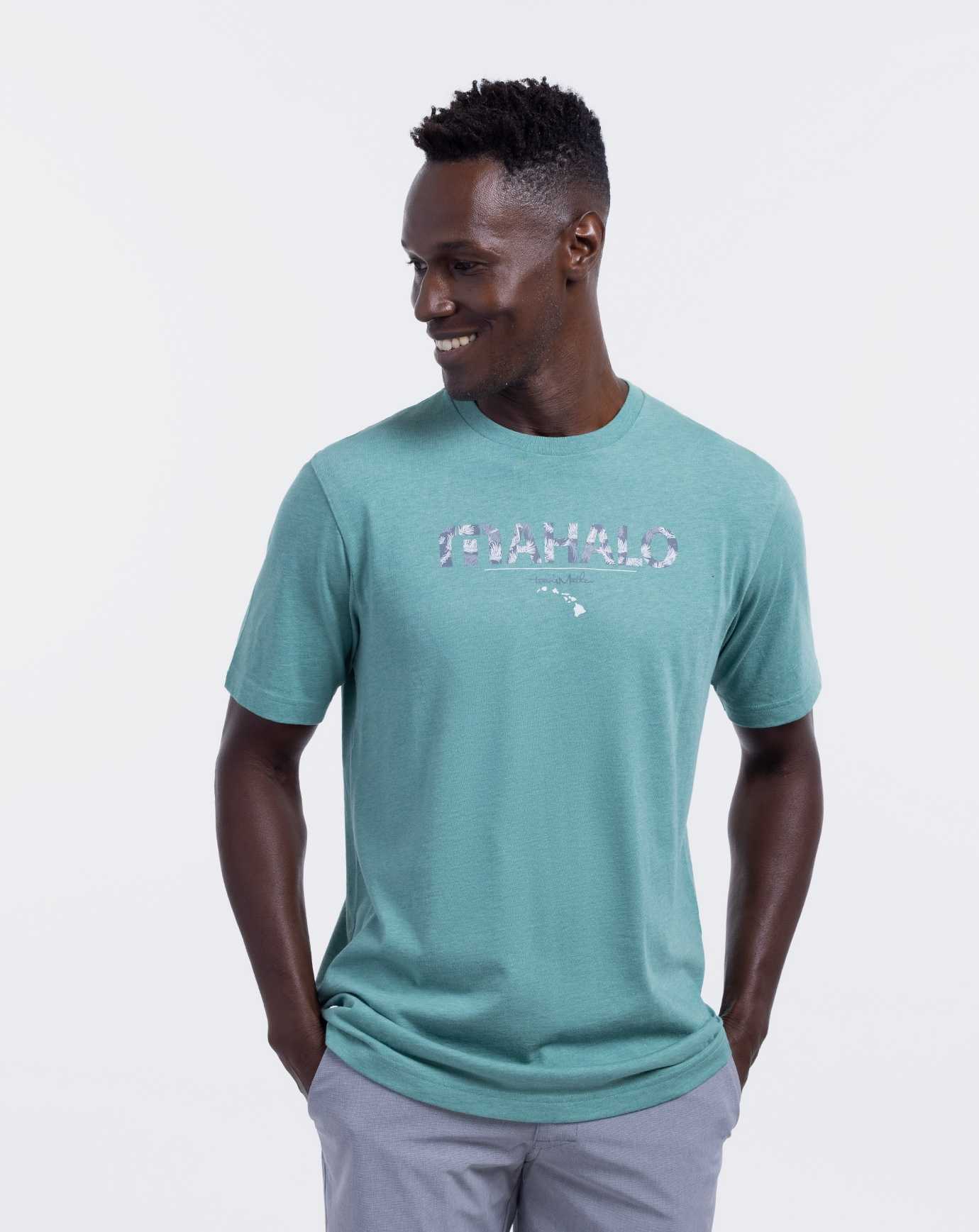 Travis Mathew The Big Isle 2.0 Tee Heather Green | RQTIYVZ-53