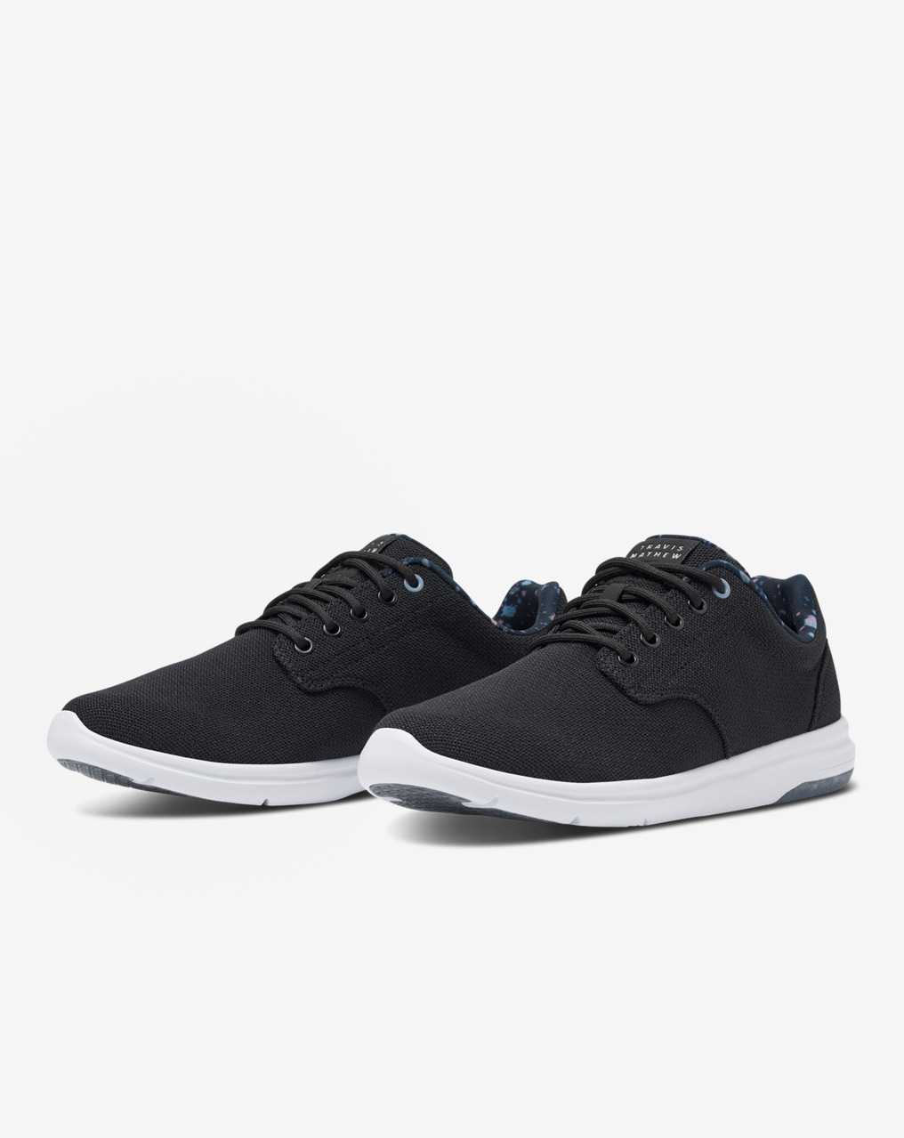 Travis Mathew The Daily 2 Knit Print Shoe Black/Splatter | CJPMTOR-69