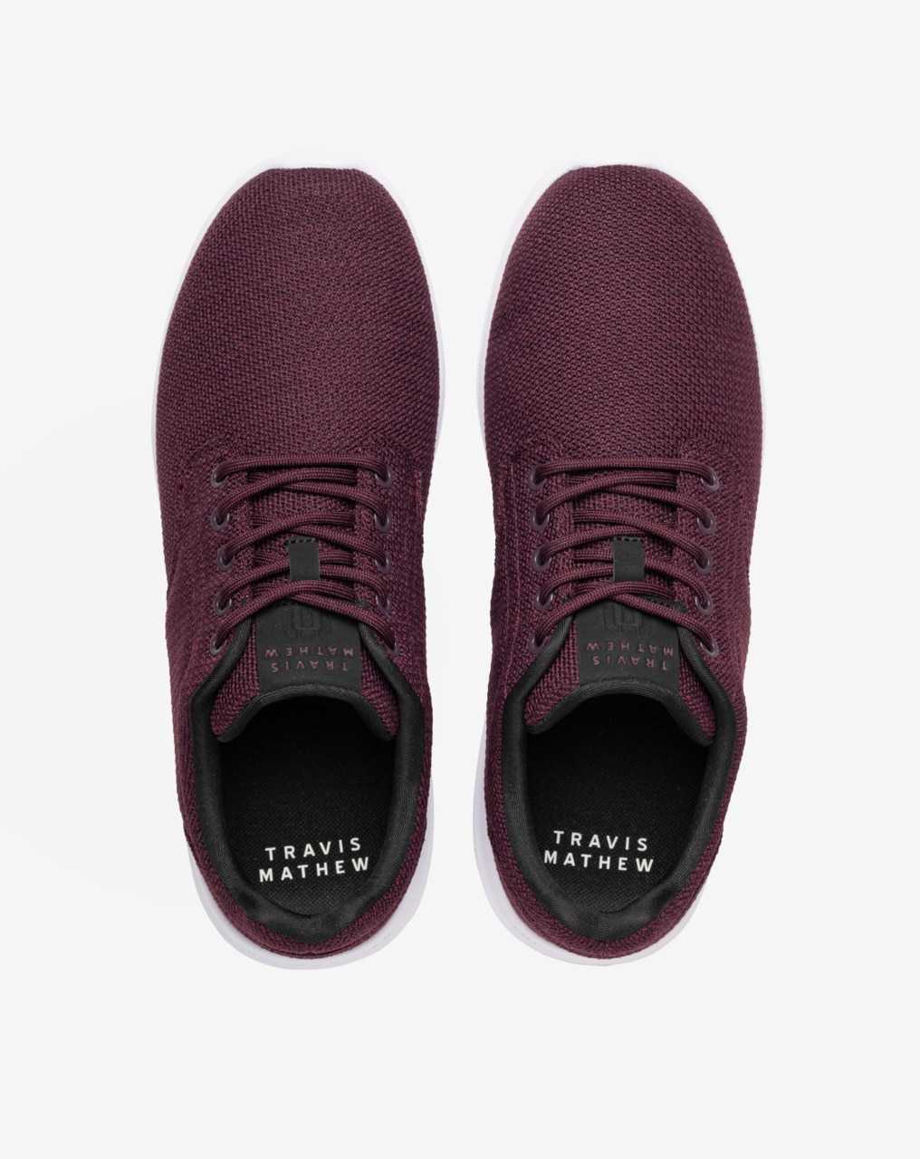 Travis Mathew The Daily 2 Knit Shoe Heather Winetasting | PWFEKXN-71