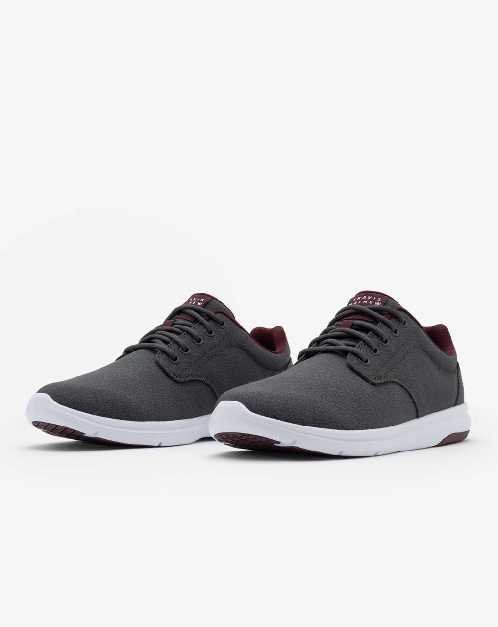 Travis Mathew The Daily 2 Woven Shoe Heather Grey Pinstripe | FBNAWLO-12