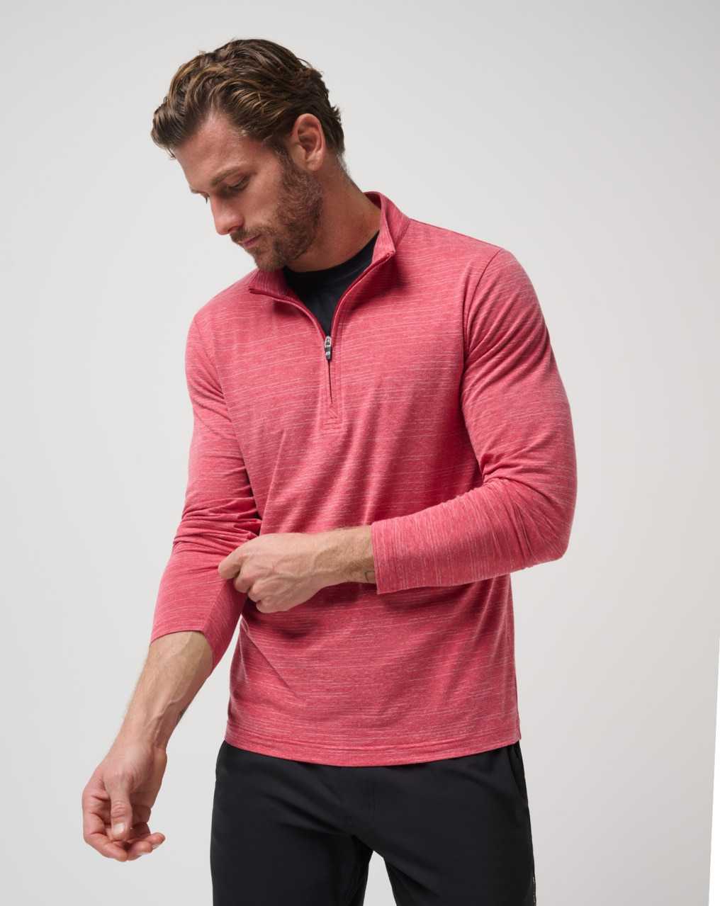 Travis Mathew The Heater Quarter Zip Heather Scooter | EATLFOH-43