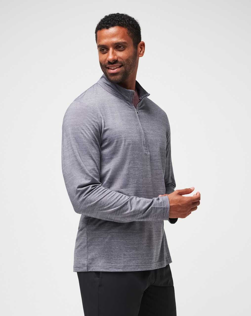 Travis Mathew The Heater Quarter Zip Sleet/Quiet Shade | TAGOQYP-03