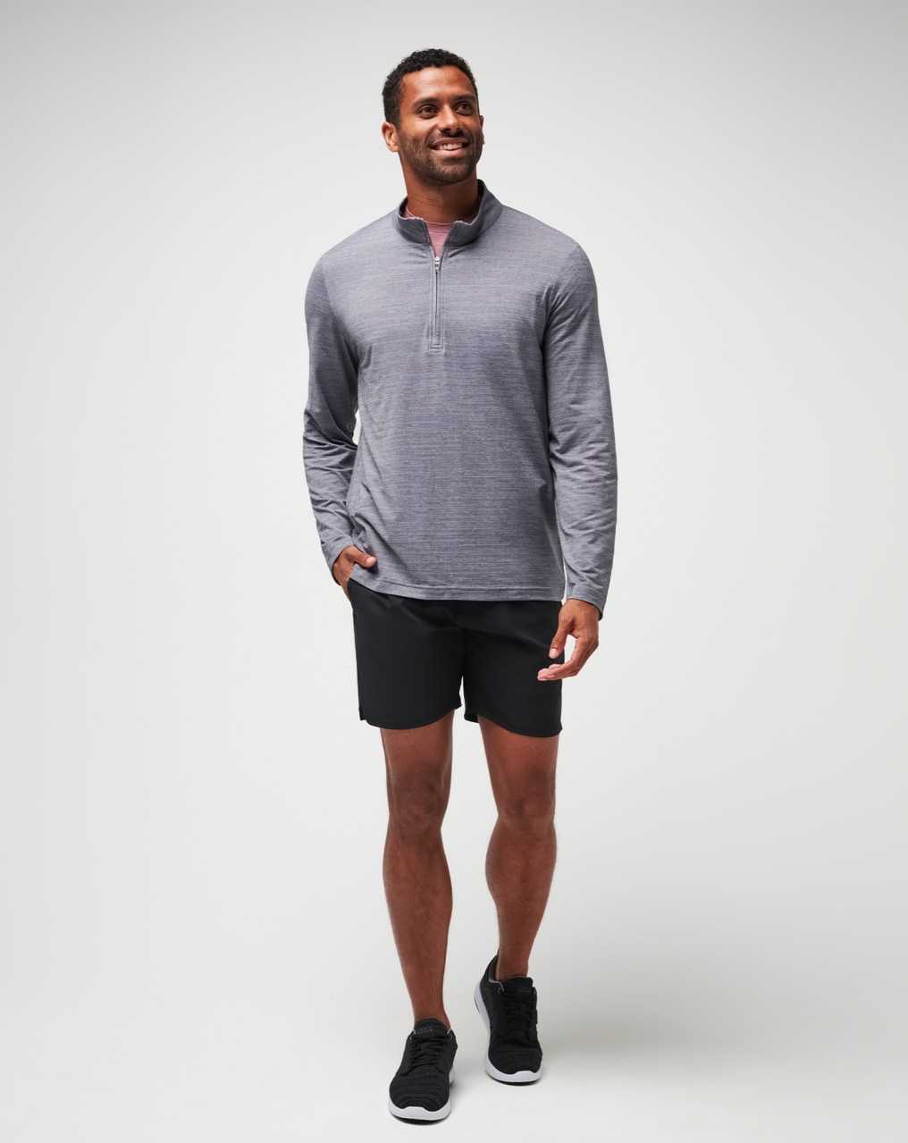 Travis Mathew The Heater Quarter Zip Sleet/Quiet Shade | TAGOQYP-03