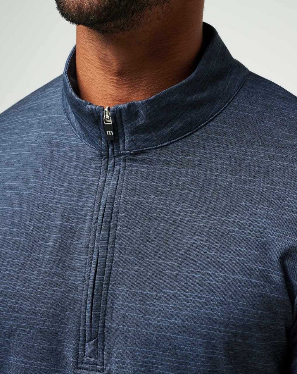 Travis Mathew The Heater Quarter Zip Vintage Indigo/Black | OTPLGFU-07