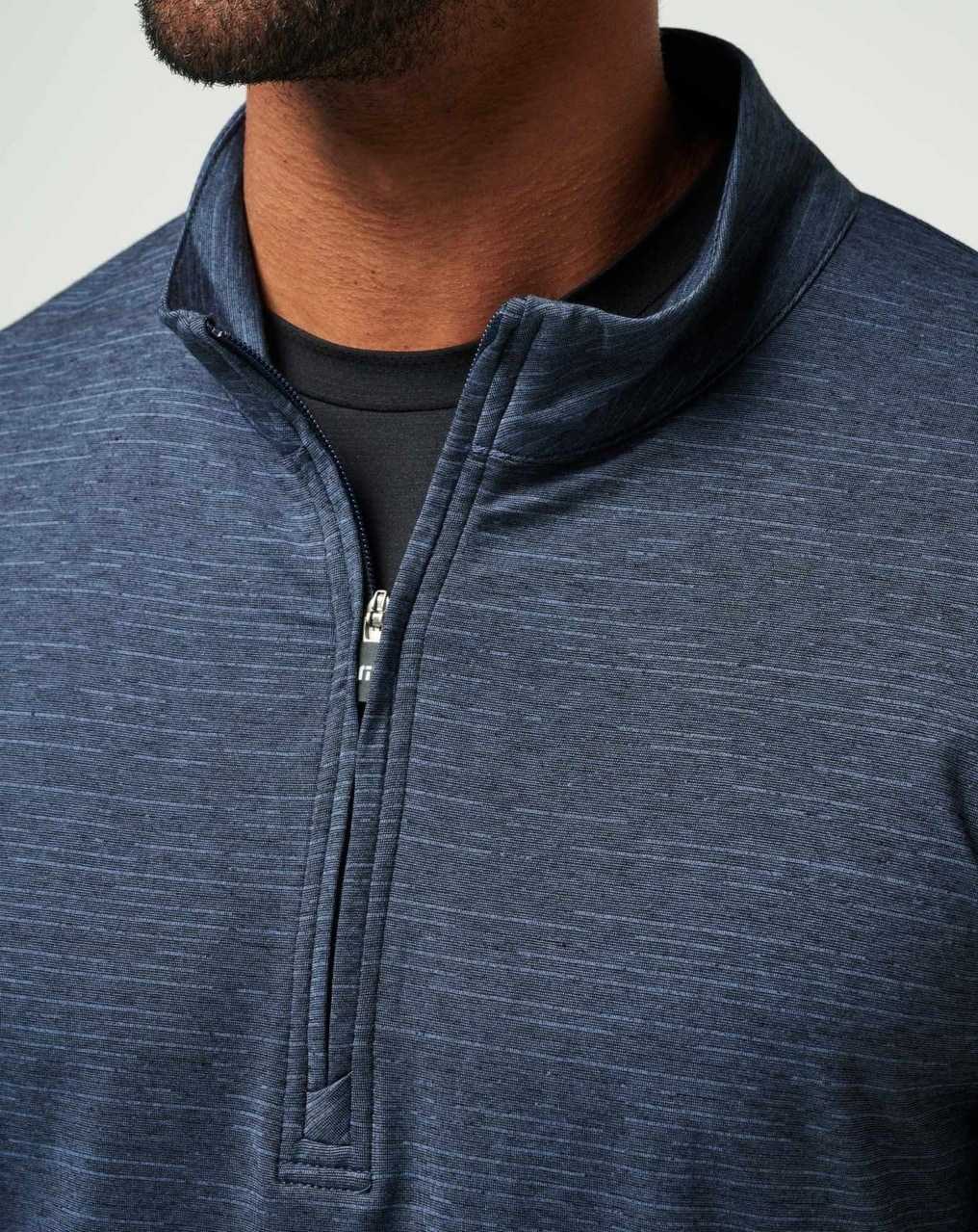 Travis Mathew The Heater Quarter Zip Vintage Indigo/Black | OTPLGFU-07