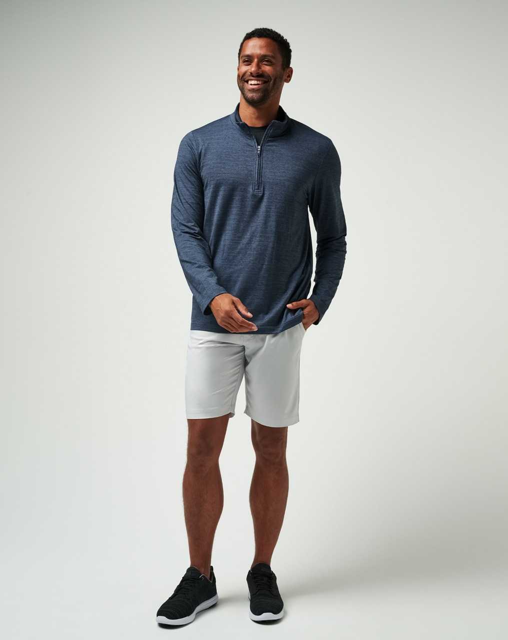 Travis Mathew The Heater Quarter Zip Vintage Indigo/Black | OTPLGFU-07