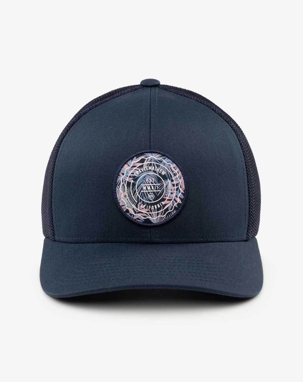 Travis Mathew The Patch Floral Snapback Hat Blue Nights | MTDZWPF-68