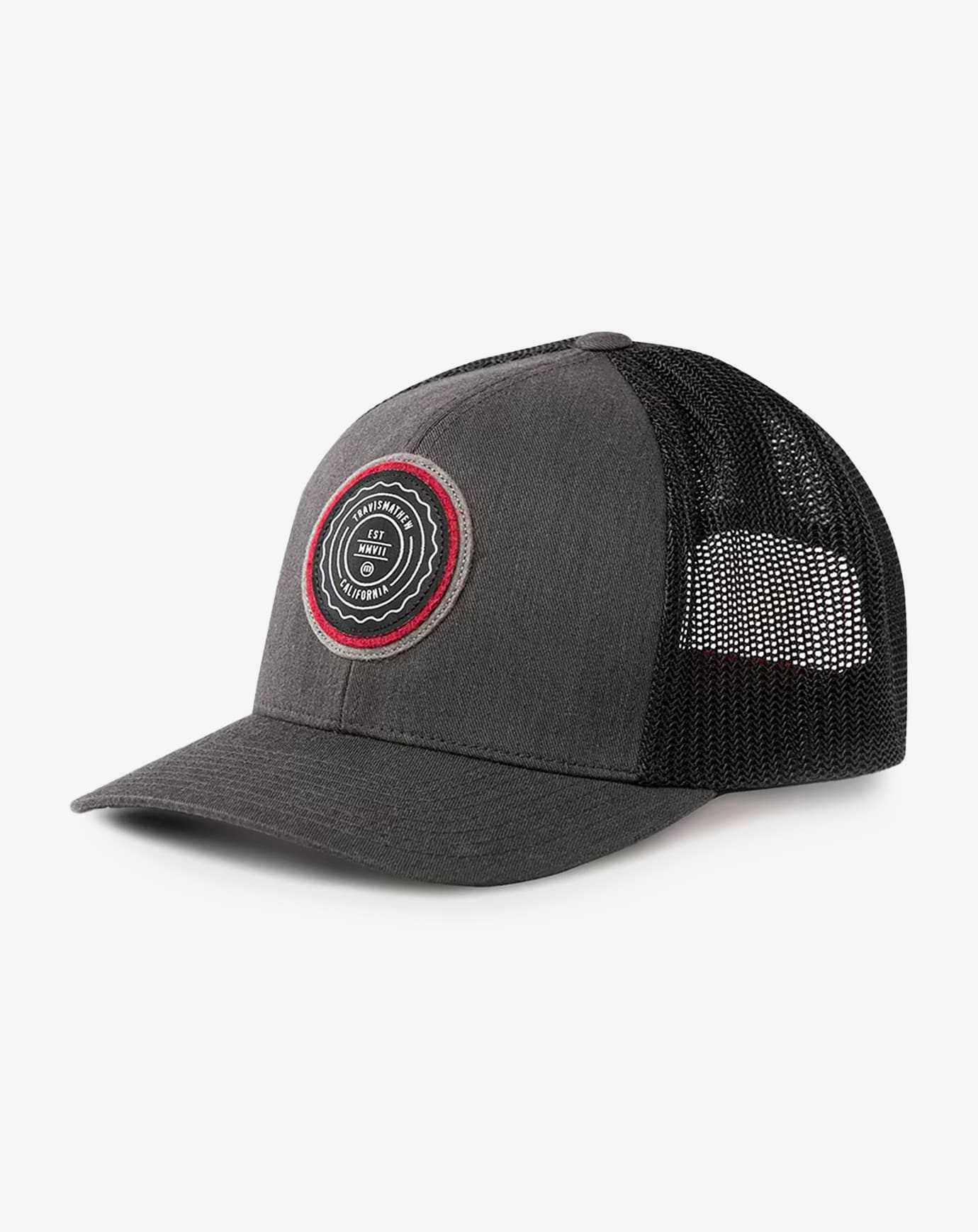 Travis Mathew The Patch Snapback Hat Heather Grey Pinstripe | GKDPWXR-01