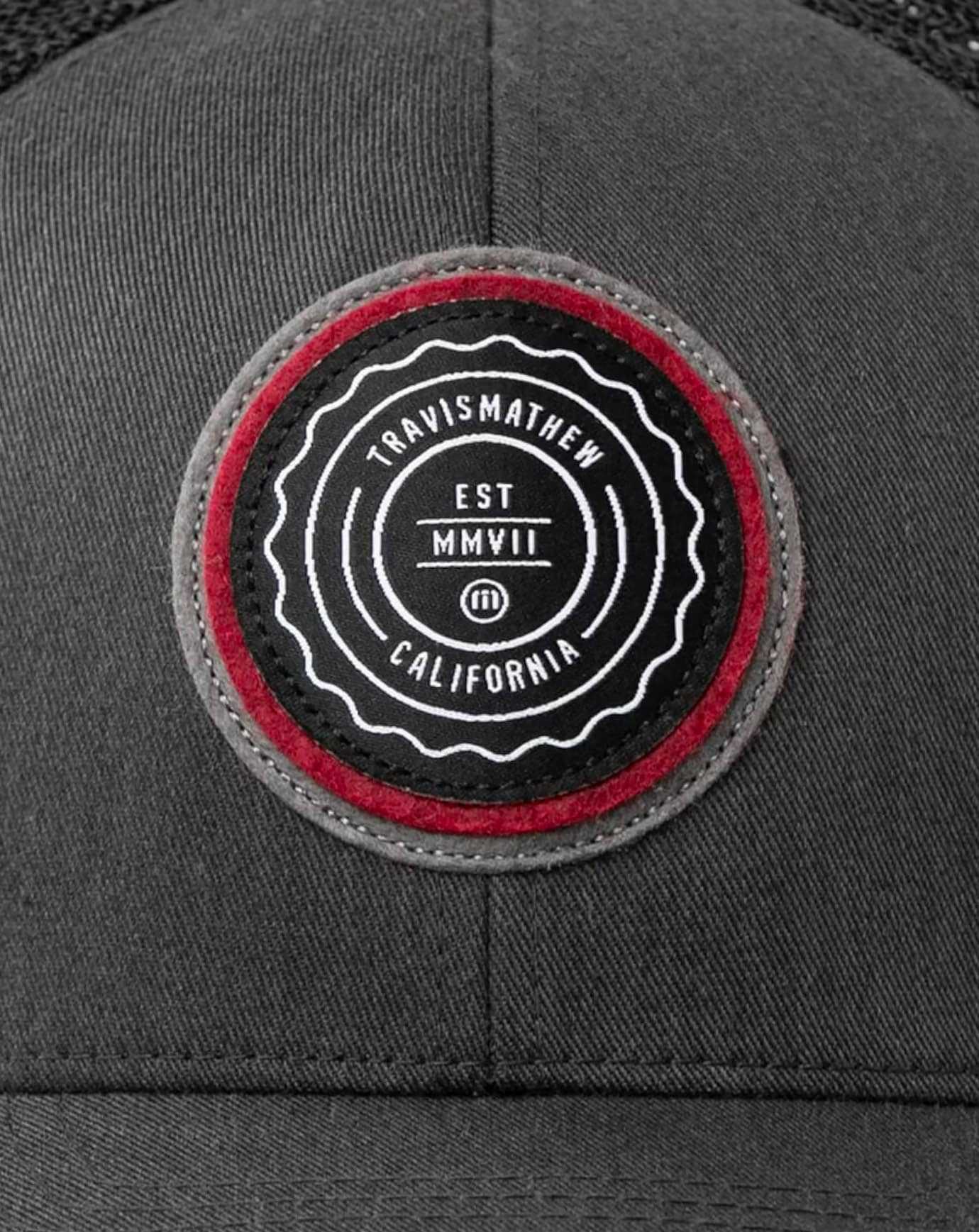 Travis Mathew The Patch Snapback Hat Heather Grey Pinstripe | GKDPWXR-01