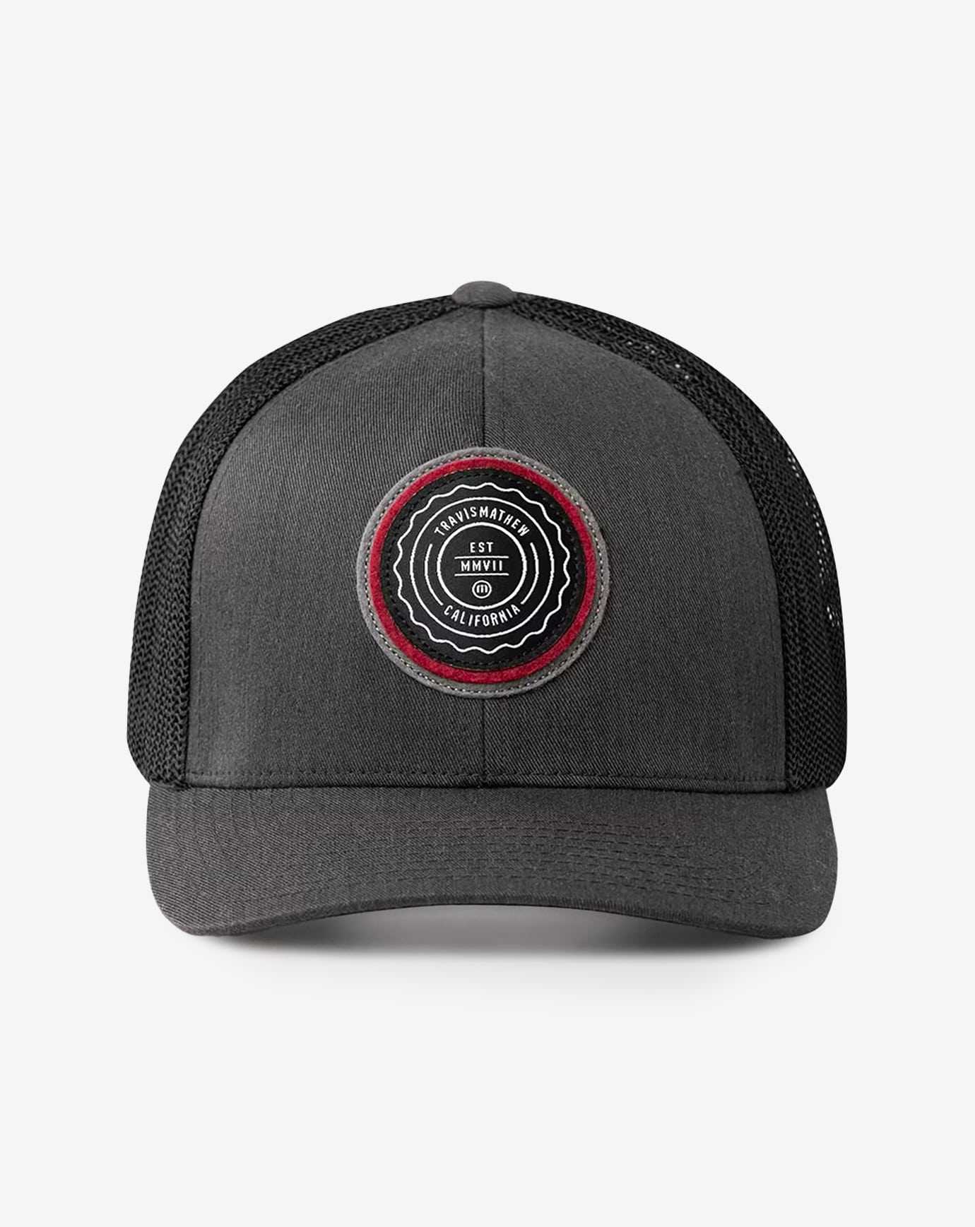 Travis Mathew The Patch Snapback Hat Heather Grey Pinstripe | GKDPWXR-01