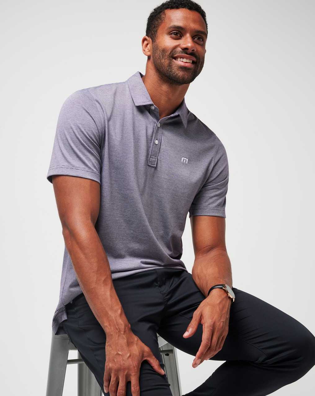 Travis Mathew The Zinna Polo Blackberry Cordial/White | IXPCGOJ-21