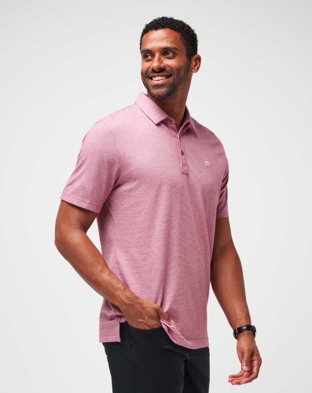 Travis Mathew The Zinna Polo Heather Cardinal | GRQHPUY-01