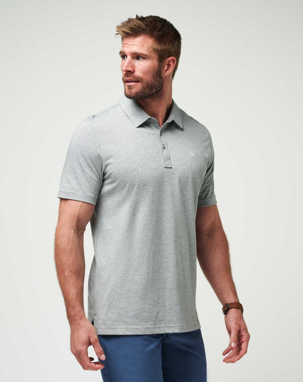 Travis Mathew The Zinna Polo Heather Grey | CSBHKJO-01