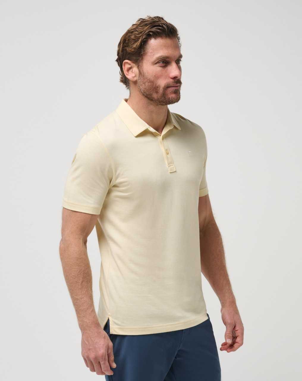 Travis Mathew The Zinna Polo Heather Pale Banana | DENQLKZ-83