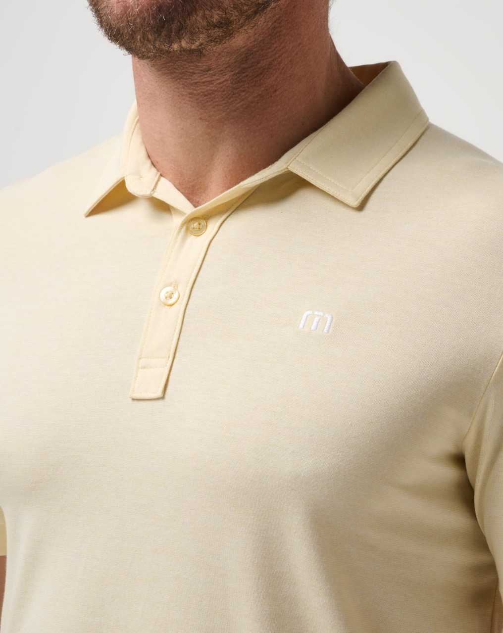 Travis Mathew The Zinna Polo Heather Pale Banana | DENQLKZ-83