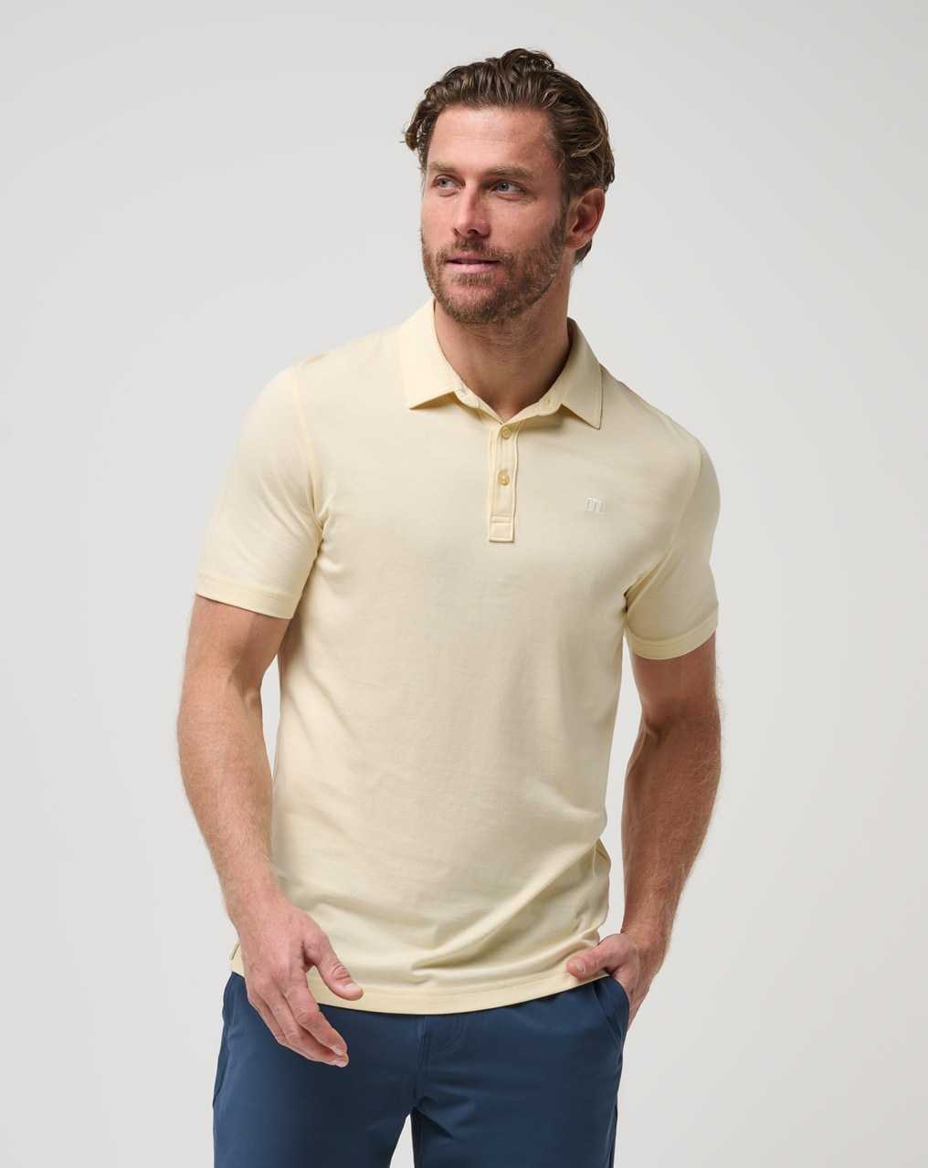 Travis Mathew The Zinna Polo Heather Pale Banana | DENQLKZ-83