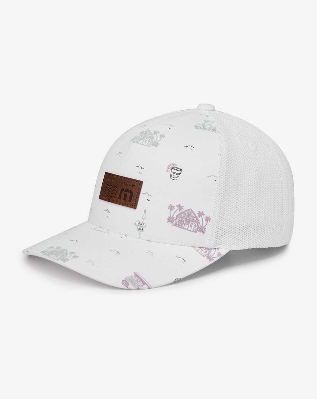 Travis Mathew Tiki Mapes Snapback Hat White | JZNFBMW-15