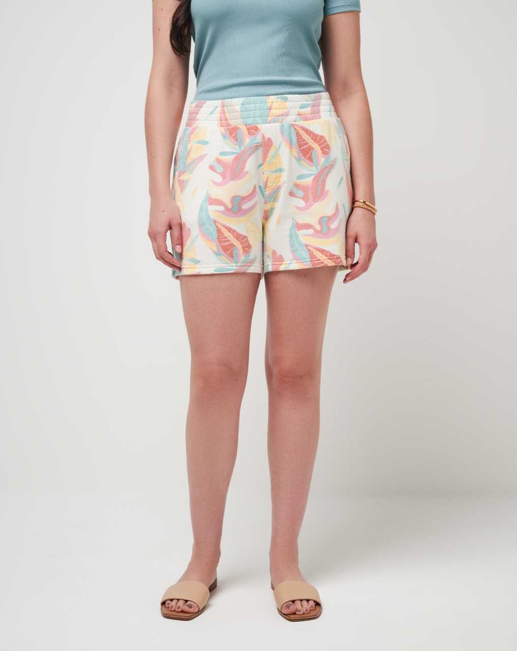 Travis Mathew Tiki Tipsy Cloud Fleece Short Ivory Multi | RGXAOYN-79