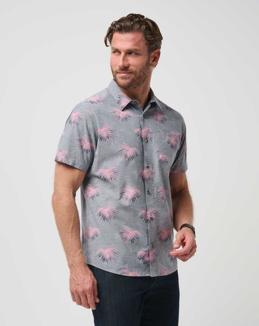 Travis Mathew Tip Me Over Button-up Heather Total Eclipse | AIVULBH-25