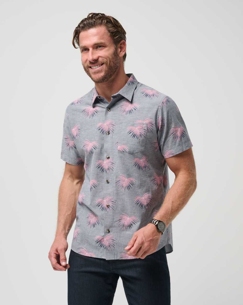 Travis Mathew Tip Me Over Button-up Heather Total Eclipse | AIVULBH-25