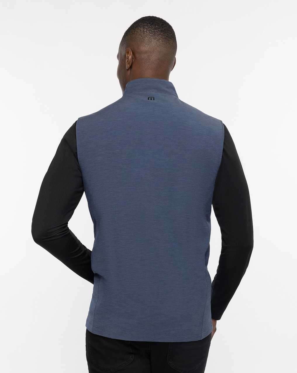 Travis Mathew Top Of The Line Vest Heather Dress Blues | HMDGPON-21