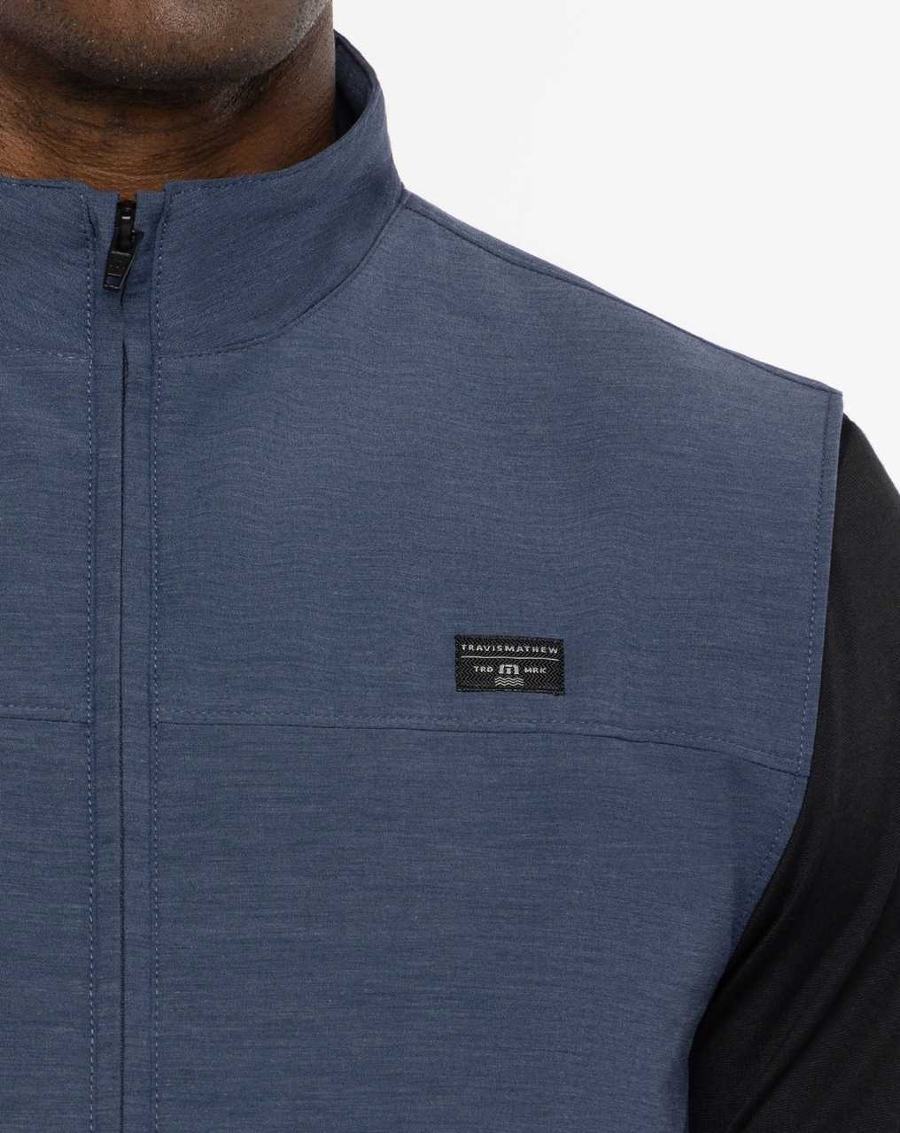 Travis Mathew Top Of The Line Vest Heather Dress Blues | HMDGPON-21