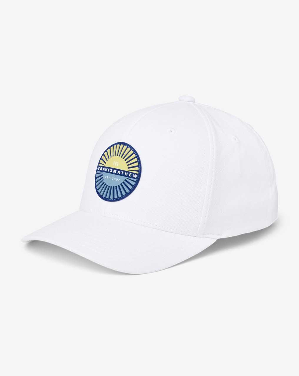 Travis Mathew Touching Down Snapback Hat White | QOGPMDJ-78