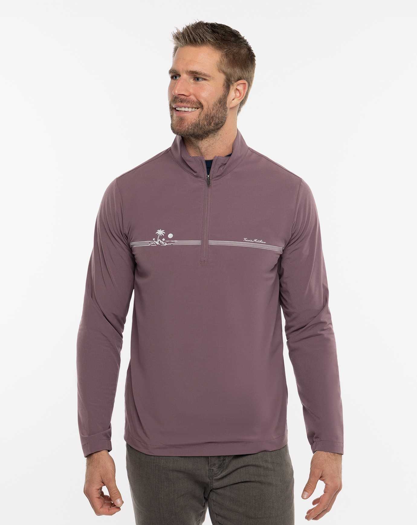 Travis Mathew Unexpected Surprise Quarter Zip Flint | SUGJFHZ-23