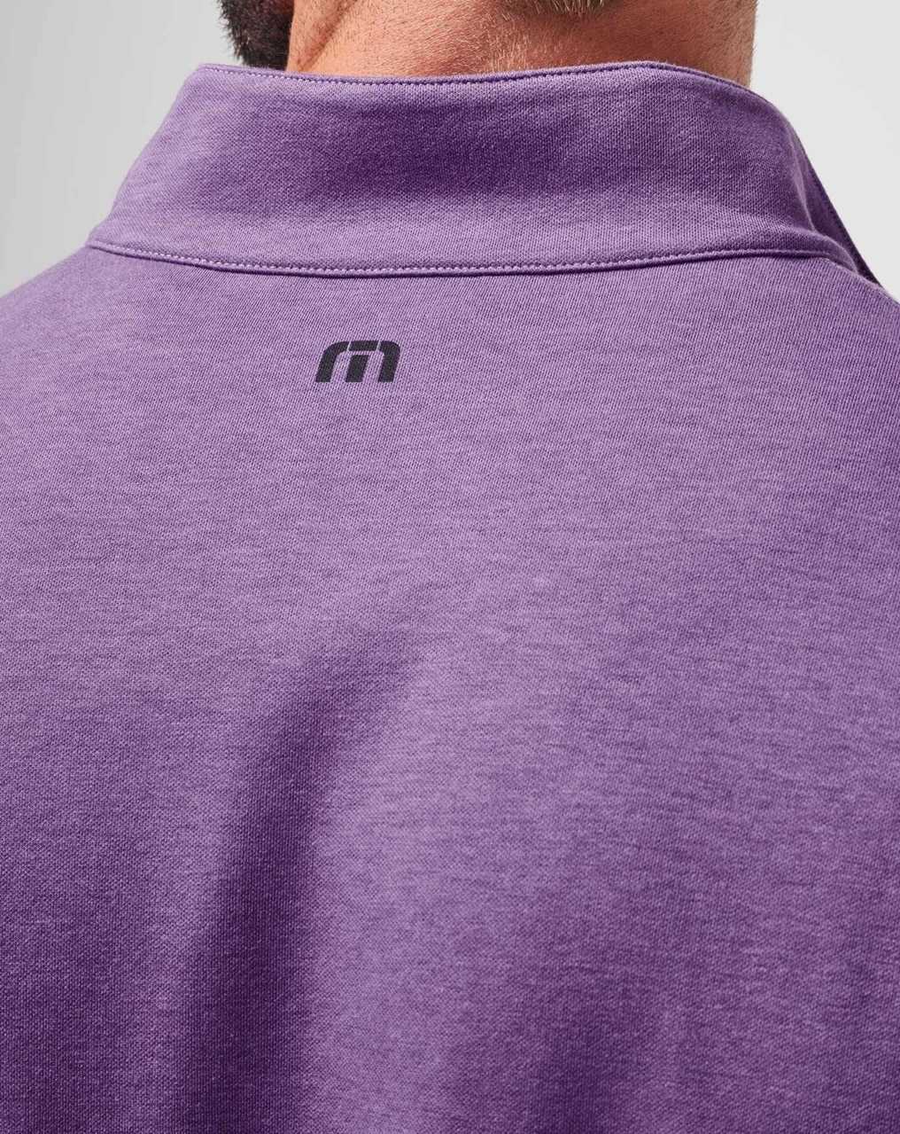 Travis Mathew Upgraded Chest Stripe Quarter Zip Heather Imperial | HSCROWV-64