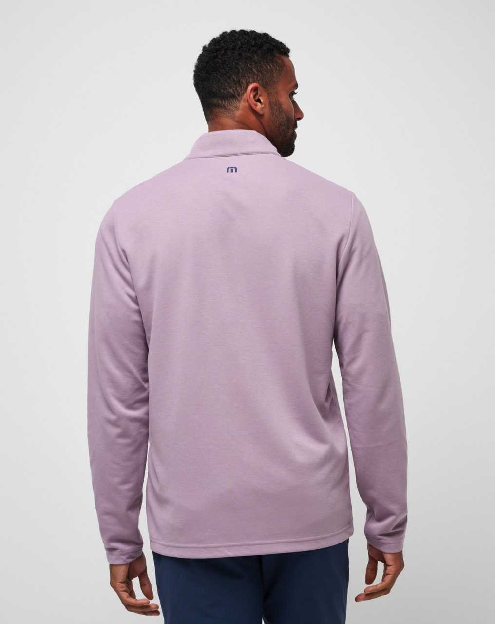 Travis Mathew Upgraded Chest Stripe Quarter Zip Elderberry | QSELNMR-18