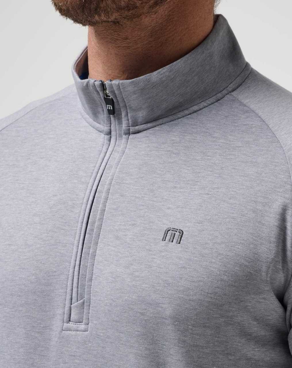 Travis Mathew Upgraded Quarter Zip Heather Grey | EOIFZPU-82