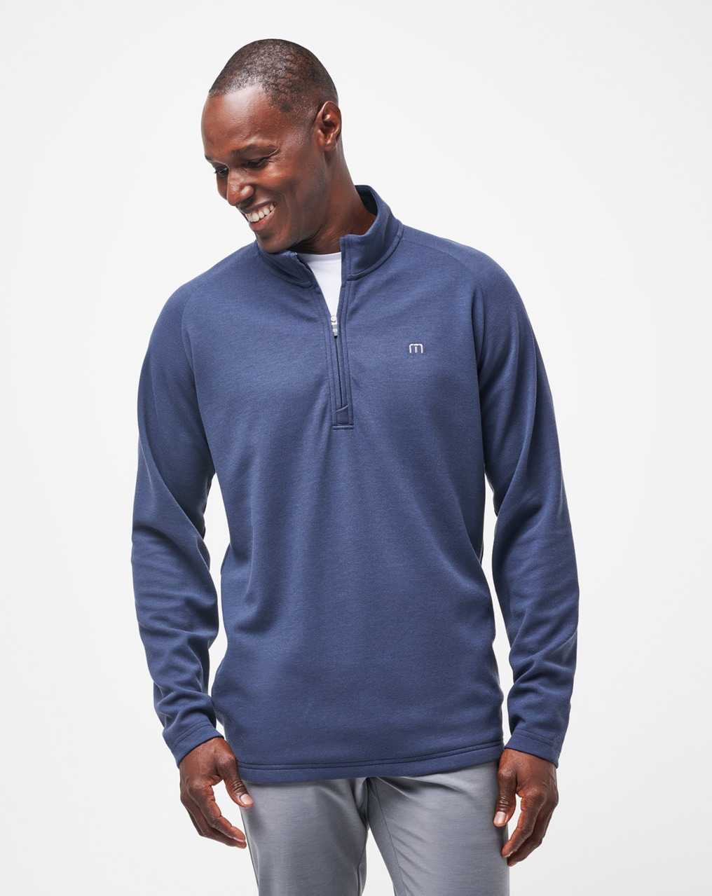 Travis Mathew Upgraded Quarter Zip Navy | HQWGETJ-75