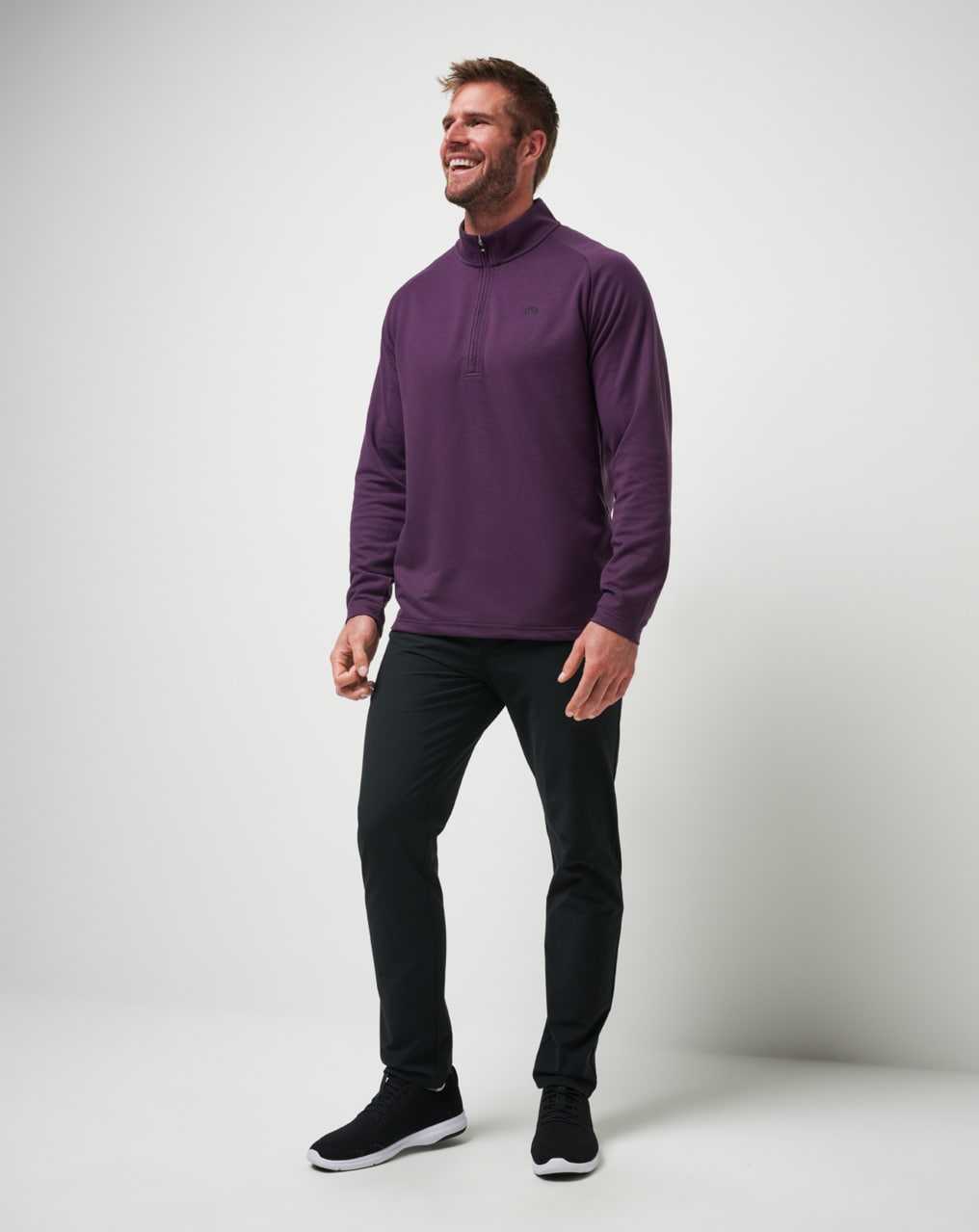 Travis Mathew Upgraded Quarter Zip Plum | DOETCZP-40