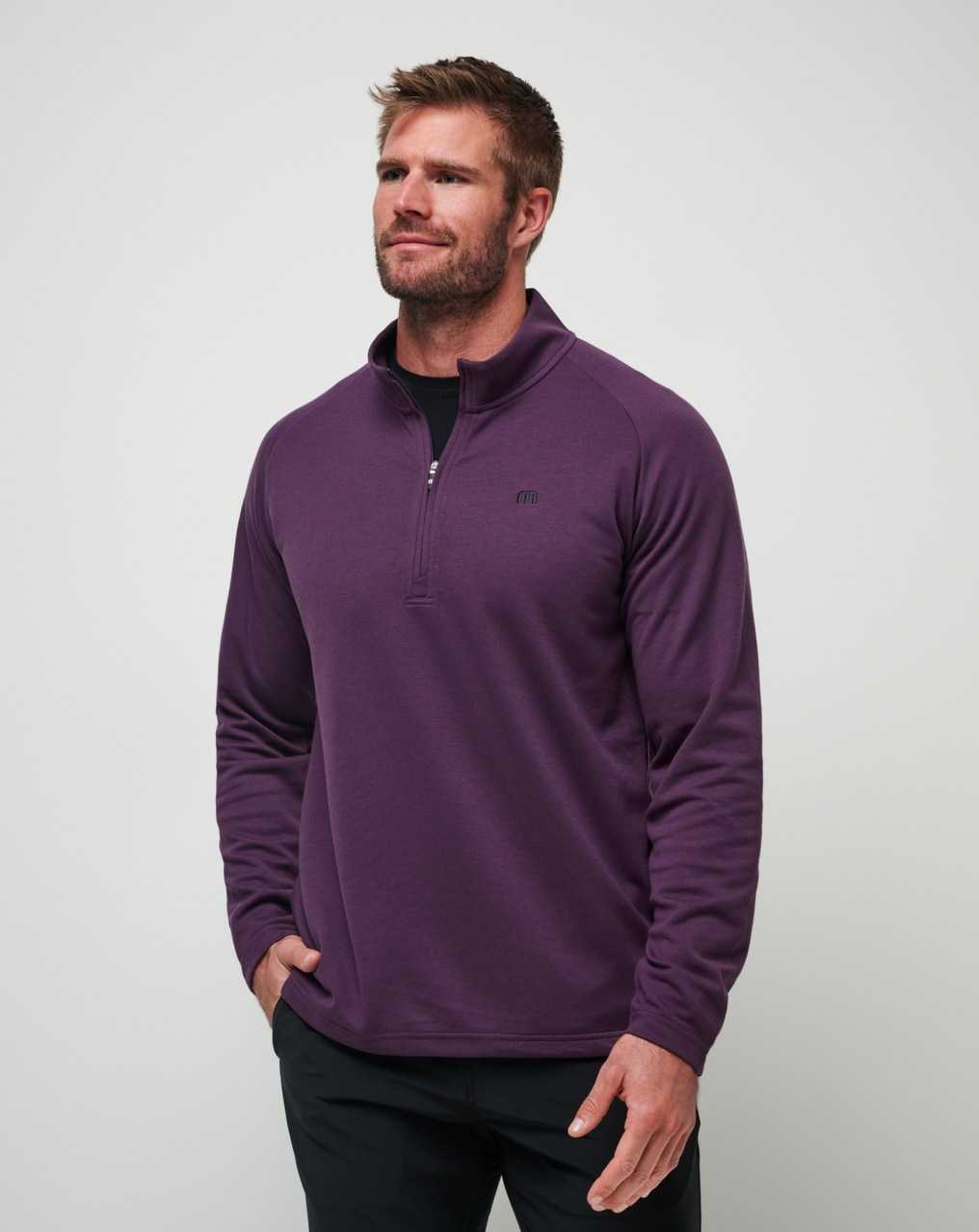 Travis Mathew Upgraded Quarter Zip Plum | DOETCZP-40