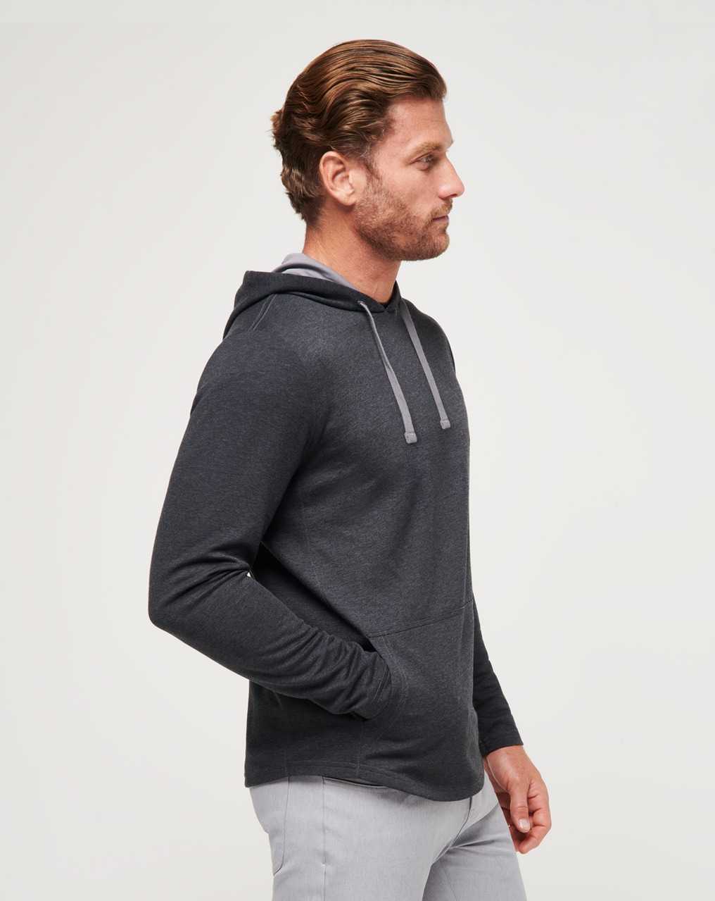 Travis Mathew Upgraded Tech Hoodie Heather Black | QHZWMJG-68