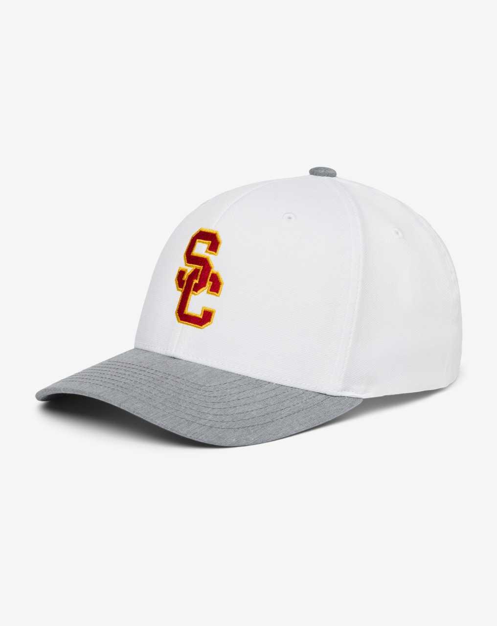 Travis Mathew Usc Go Around Snapback Hat White/Heather Grey | ANDKCVQ-21