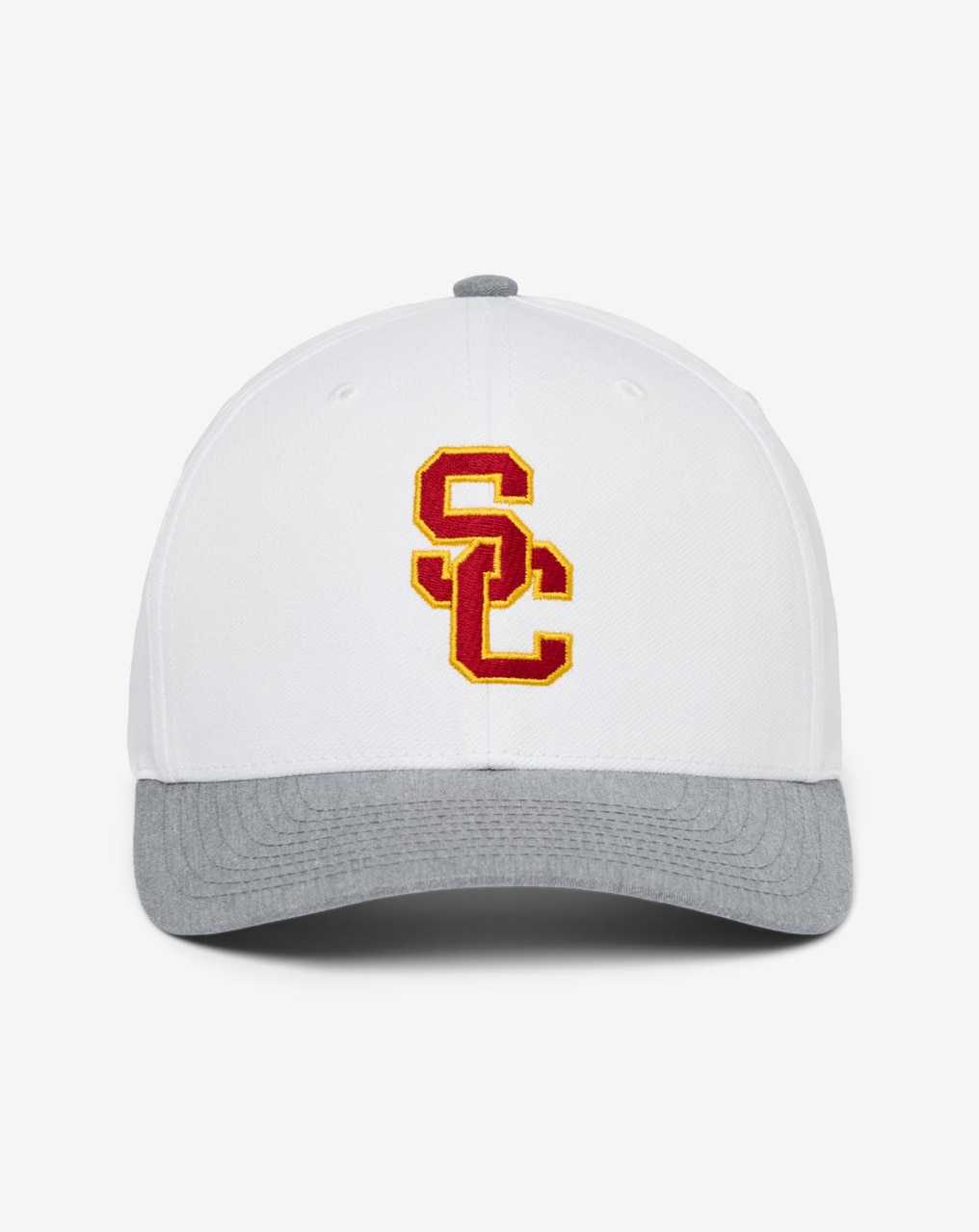 Travis Mathew Usc Go Around Snapback Hat White/Heather Grey | ANDKCVQ-21